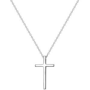 ⚡18K Silver Plated CZ Diamond Cross Necklace for Women Stainless Steel Faith